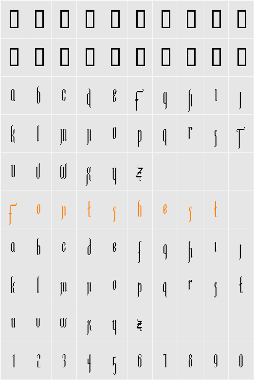 Ipswich-Condensed Character Map