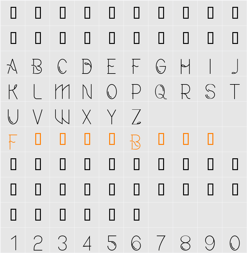 CF Modern 165 Character Map