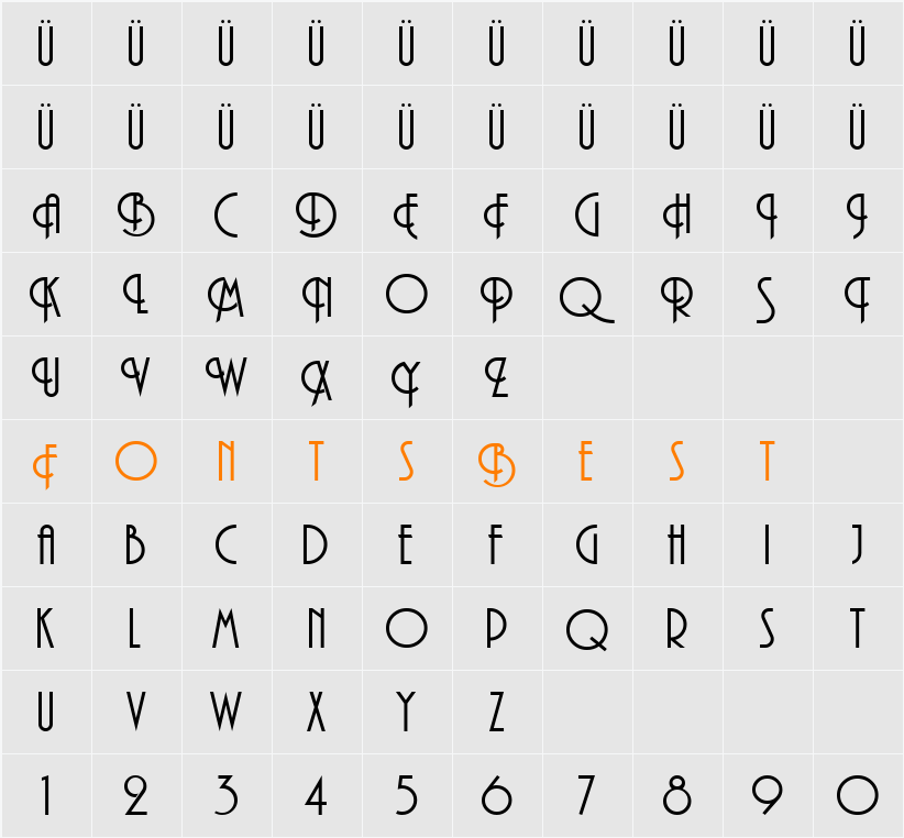 AndesitePlain Character Map