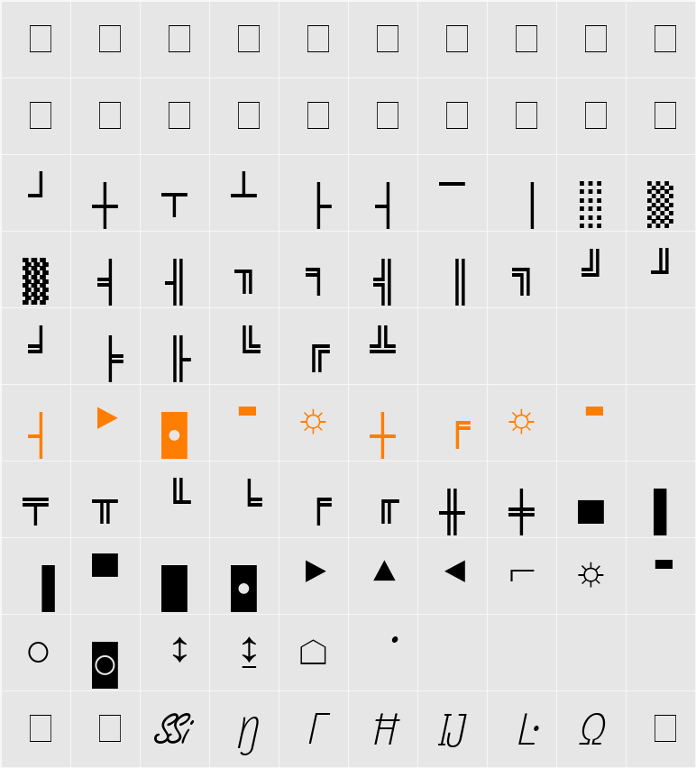 Micro Pi Four SSi Character Map