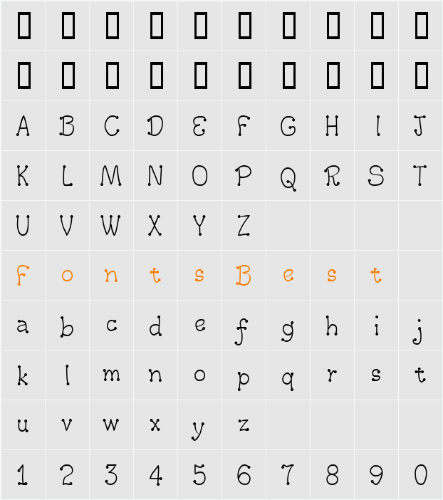 ArgentabObbed Character Map