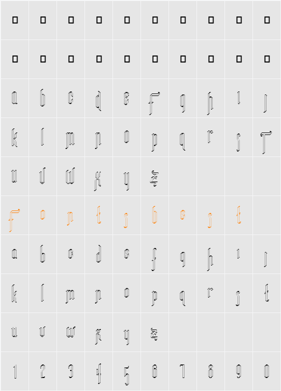 FZ JAZZY 35 HOLLOW Character Map