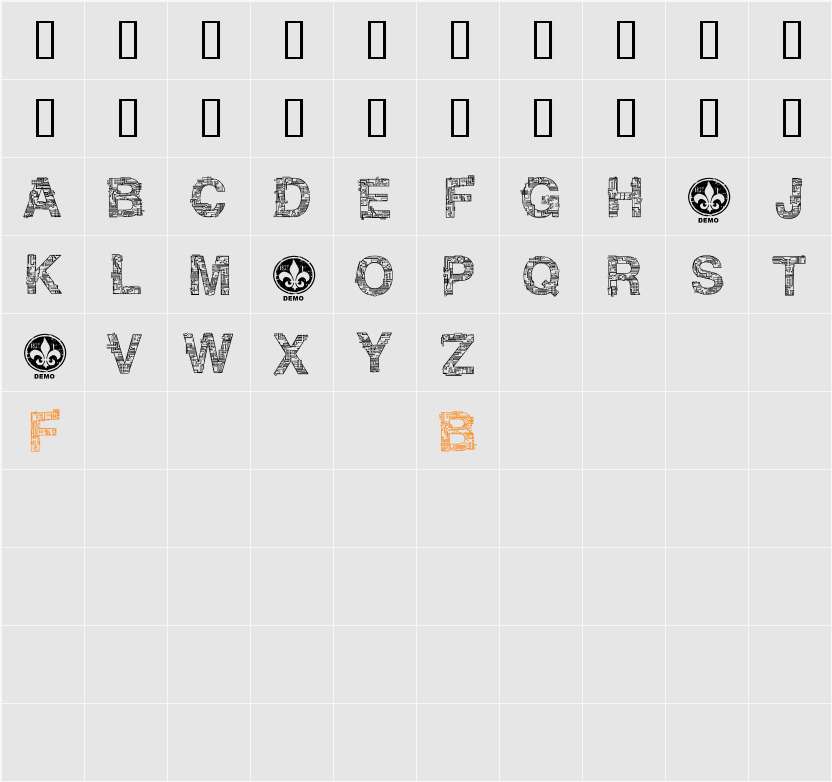 CF Motherboard DEMO Character Map