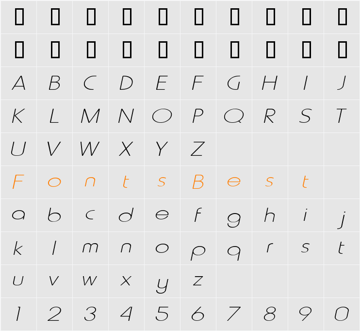 Metro-Extended Character Map