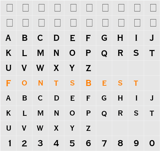 Copperplate Extra Condensed SSi Character Map