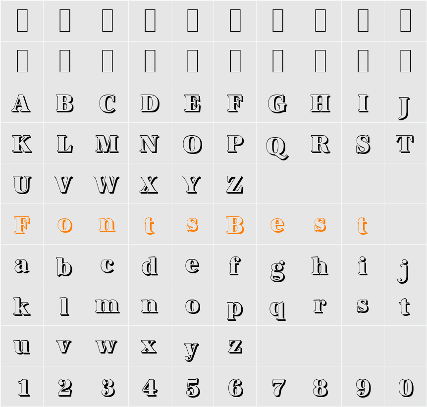 AntiquaSh-Cd-Xbold Character Map