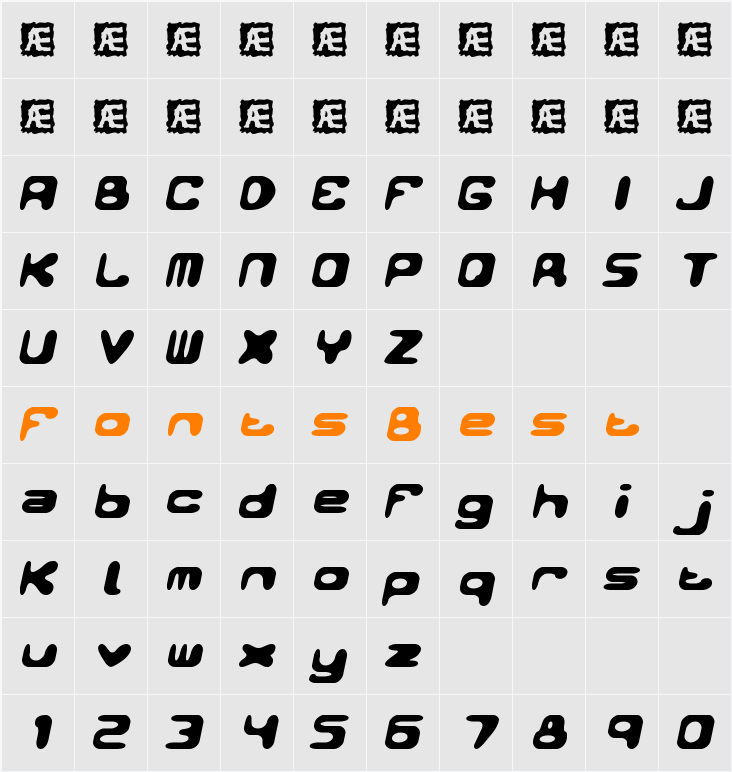 Conduit 2 Italics BRK Character Map