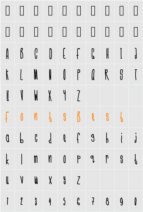 CMonkeeBold Character Map