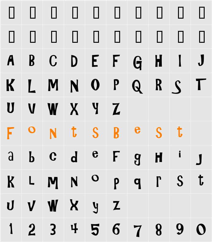 JI-Floozy Character Map