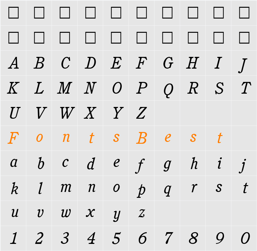 Cushing Character Map