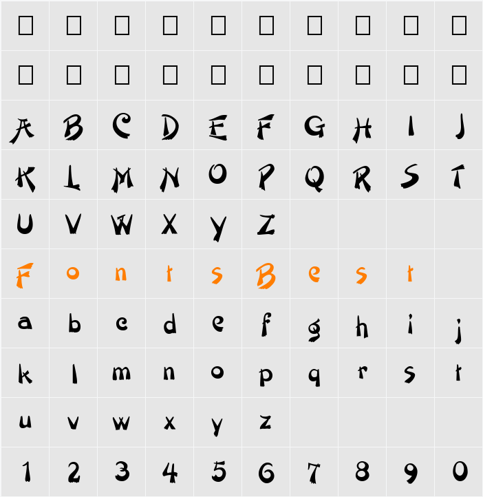 FZ UNIQUE 38 Character Map