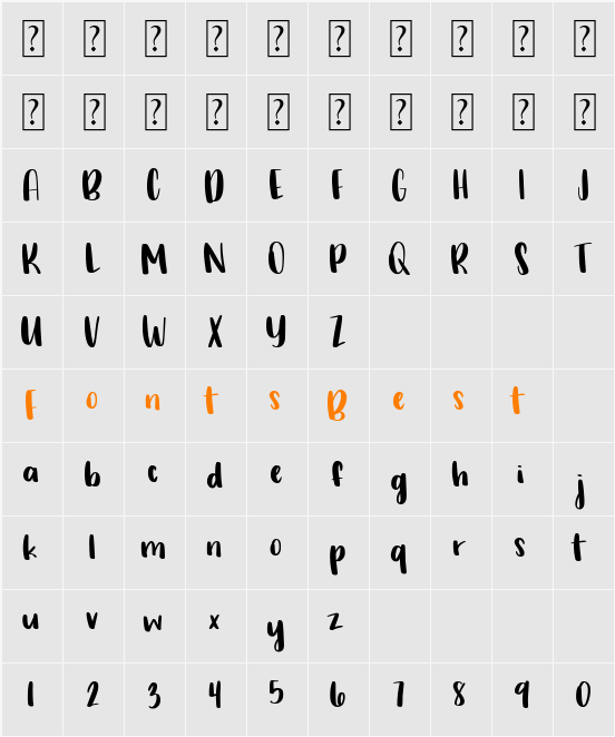 Sans Character Map