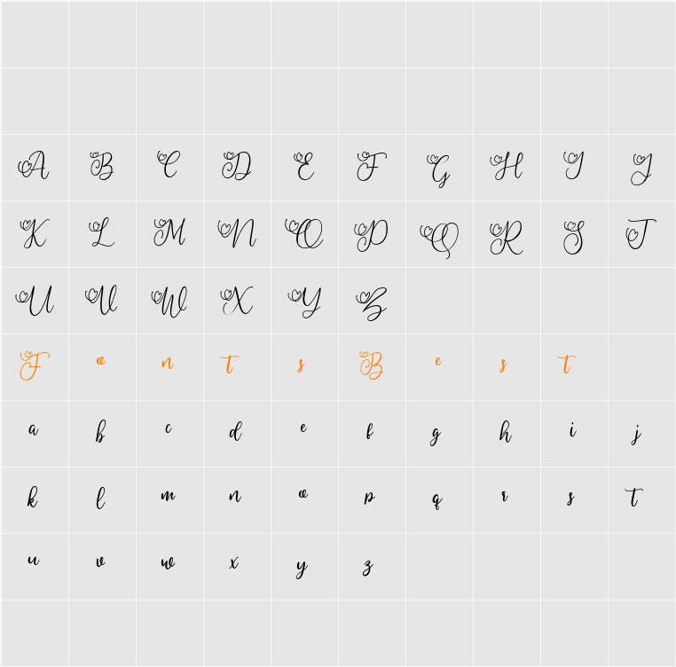 My Lovely Character Map