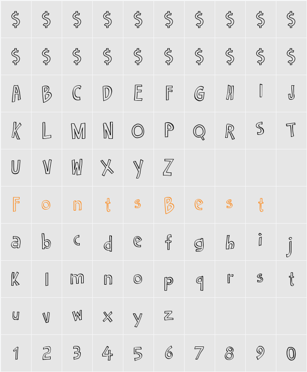 Cartoon 2 Package Character Map