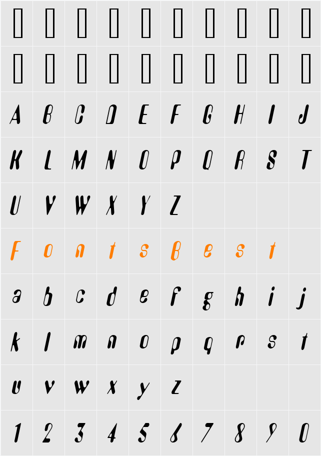 Amos Thin Character Map