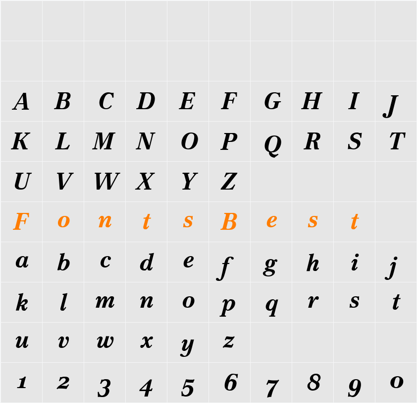 Cremona Expert BQ Character Map