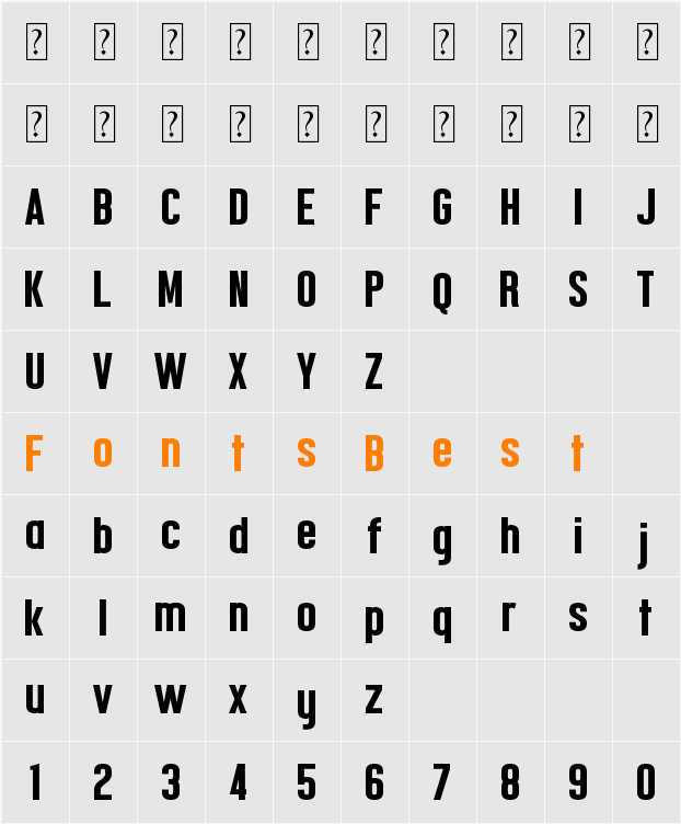 Confidel Character Map