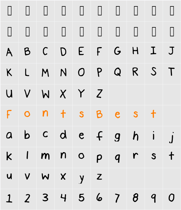 Fall_n_Cozzy Character Map