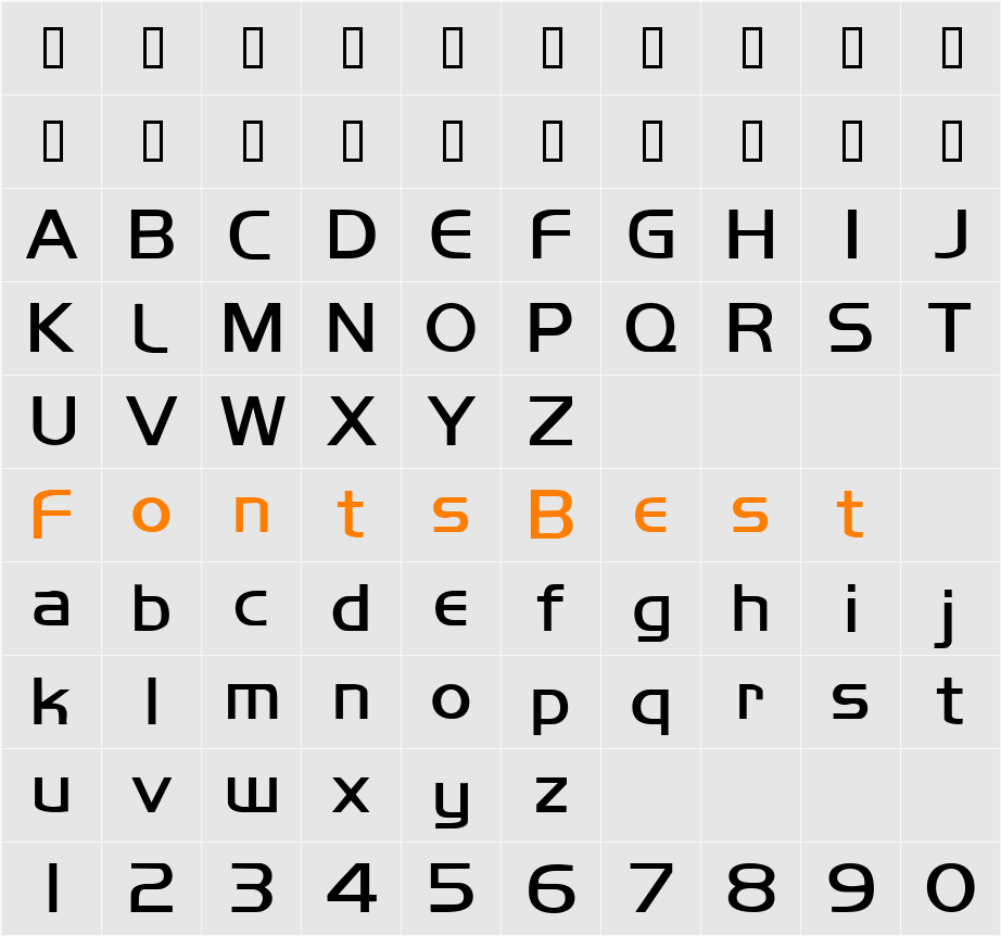 Mikity Character Map