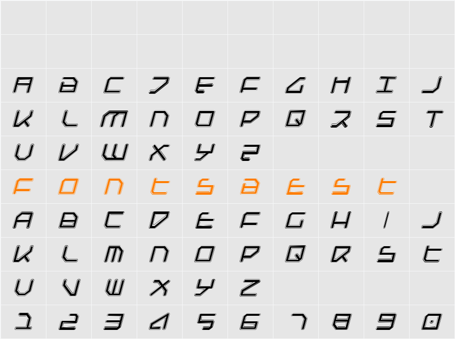 Federapolis College Italic Character Map