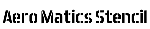 Aero Matics Stencil Font Image