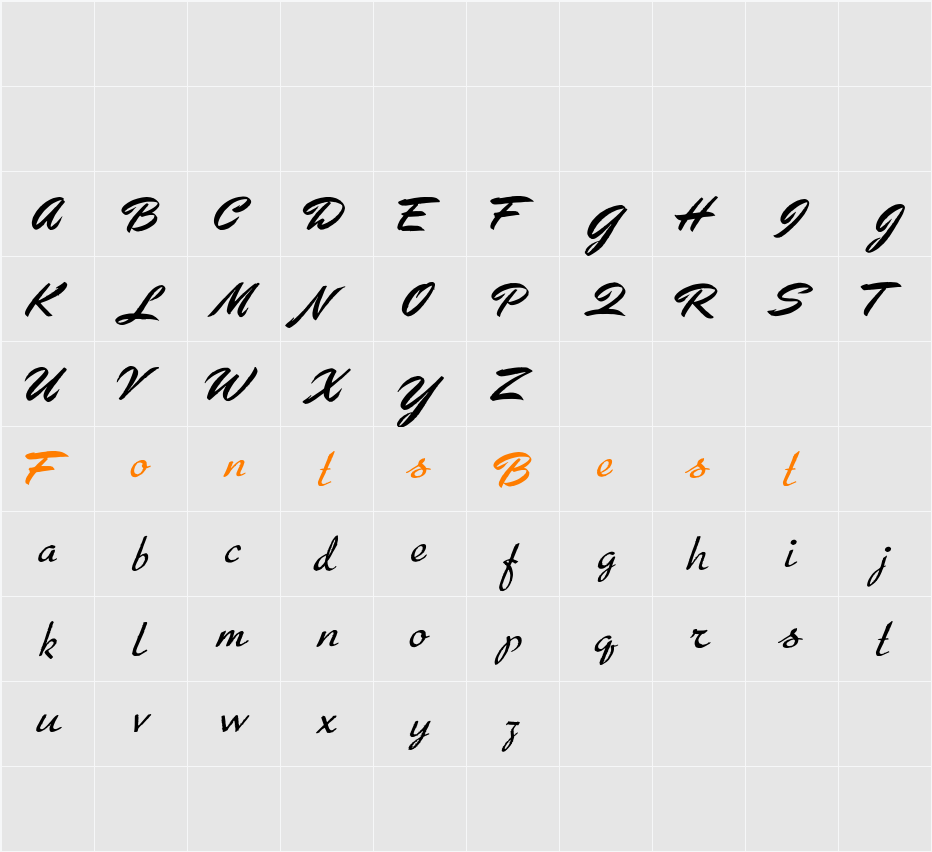 Arresto Character Map