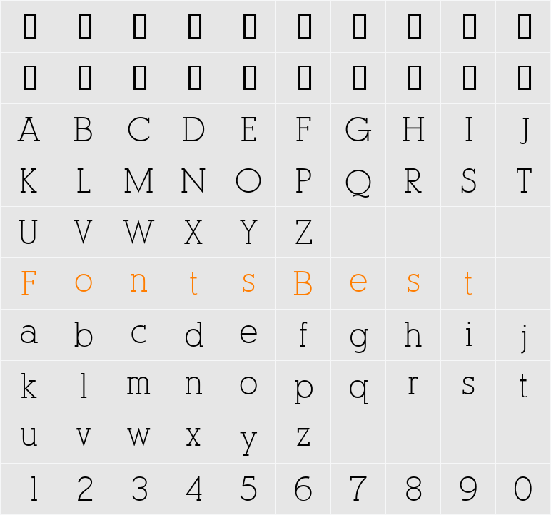 Alexina Character Map