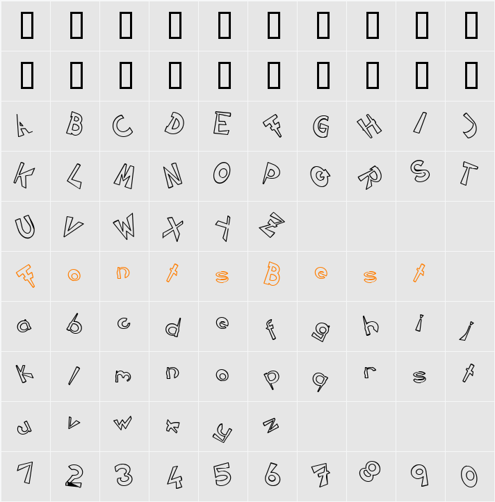 CIRCLINEcrazyjumped  Character Map