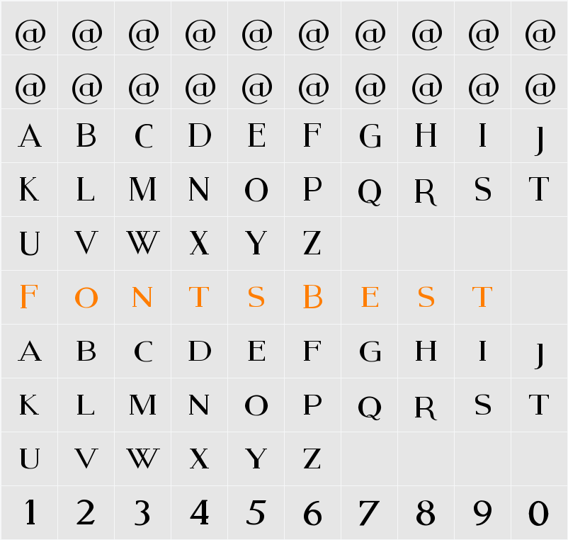 Modern Serif Character Map