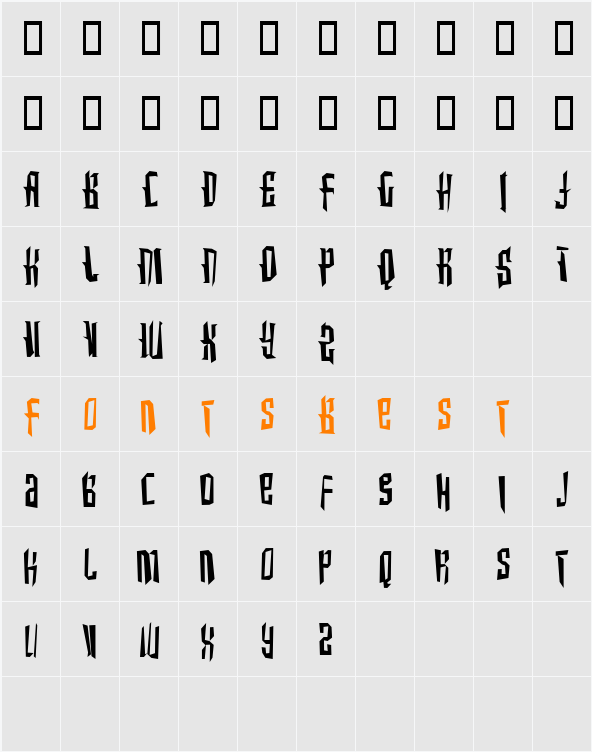 IntoTheBlueKrush Character Map