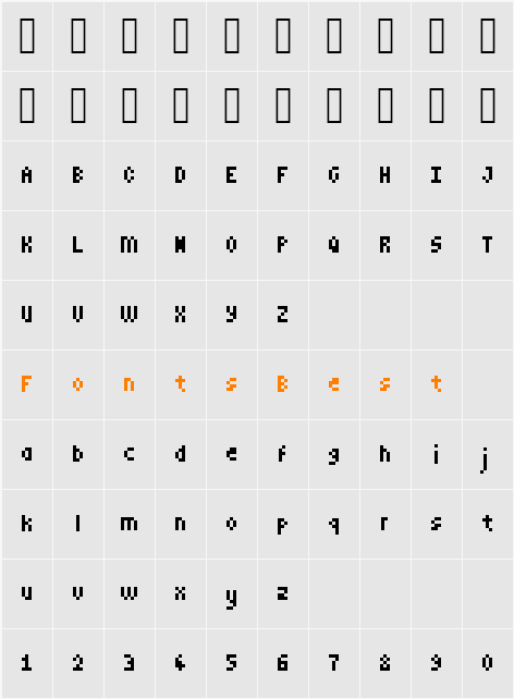 MiniPower Character Map