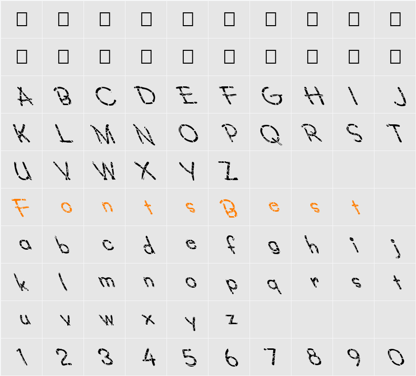 FZ JAZZY 34 CRACKED LEFTY Character Map