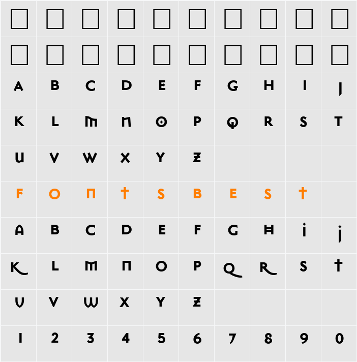 MasonSansSuperBold Character Map