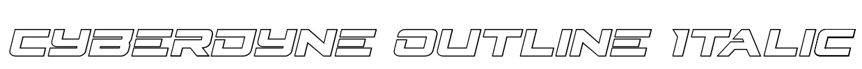 Cyberdyne Outline Italic Font Image