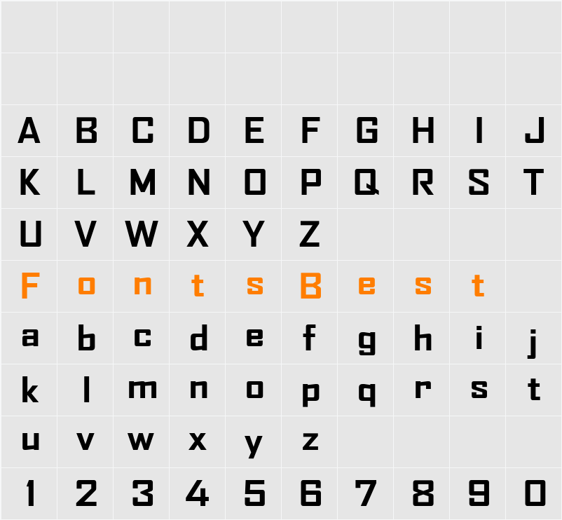 AgencyFB Character Map