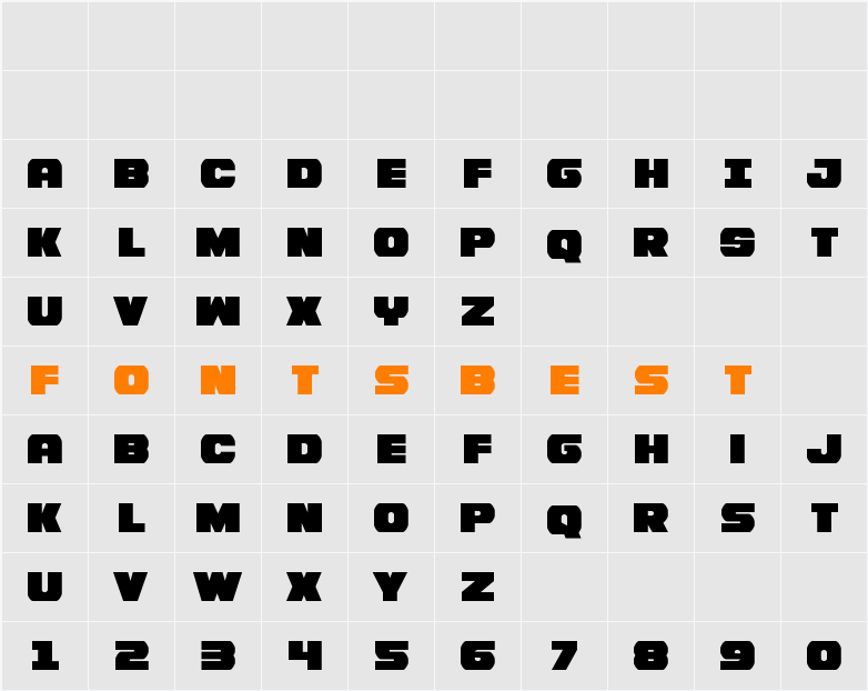 Bummer Condensed Character Map