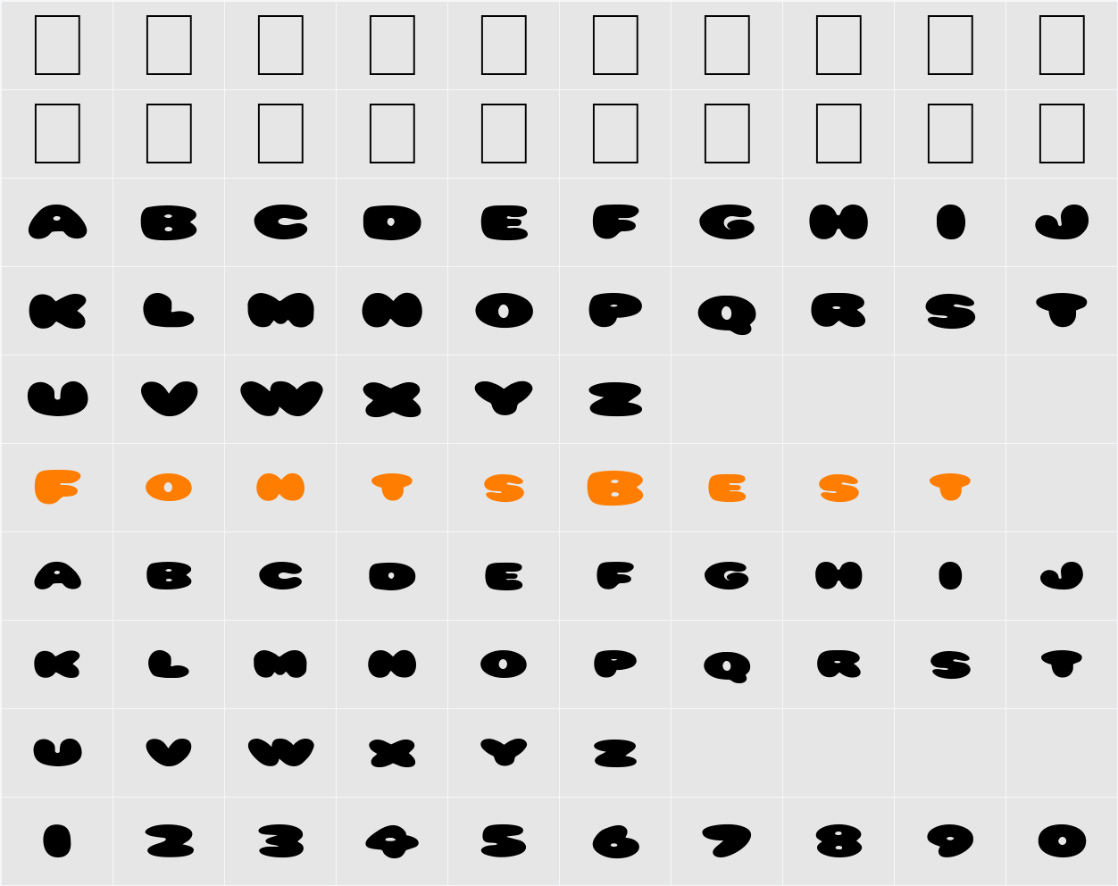 FZ JAZZY 59 EX Character Map