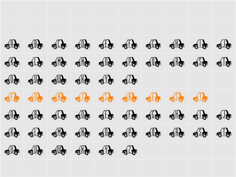CarTown Character Map