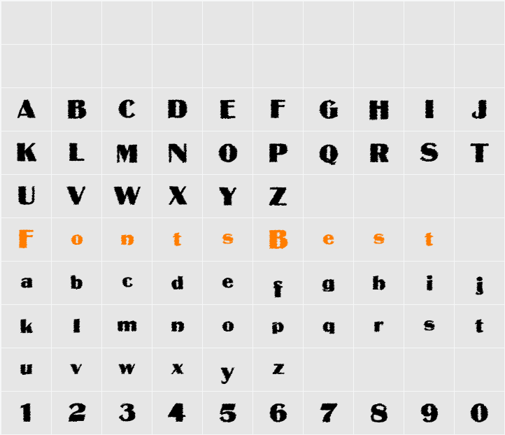 MateusBold Trash Character Map