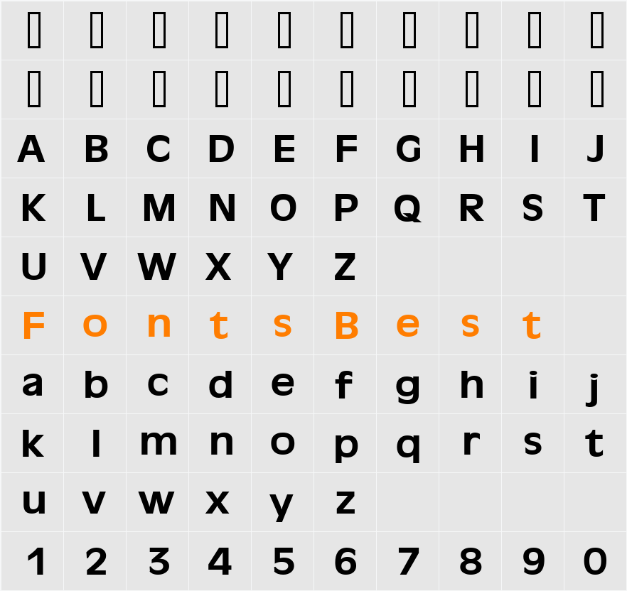 Antiqua 101 Wide Character Map