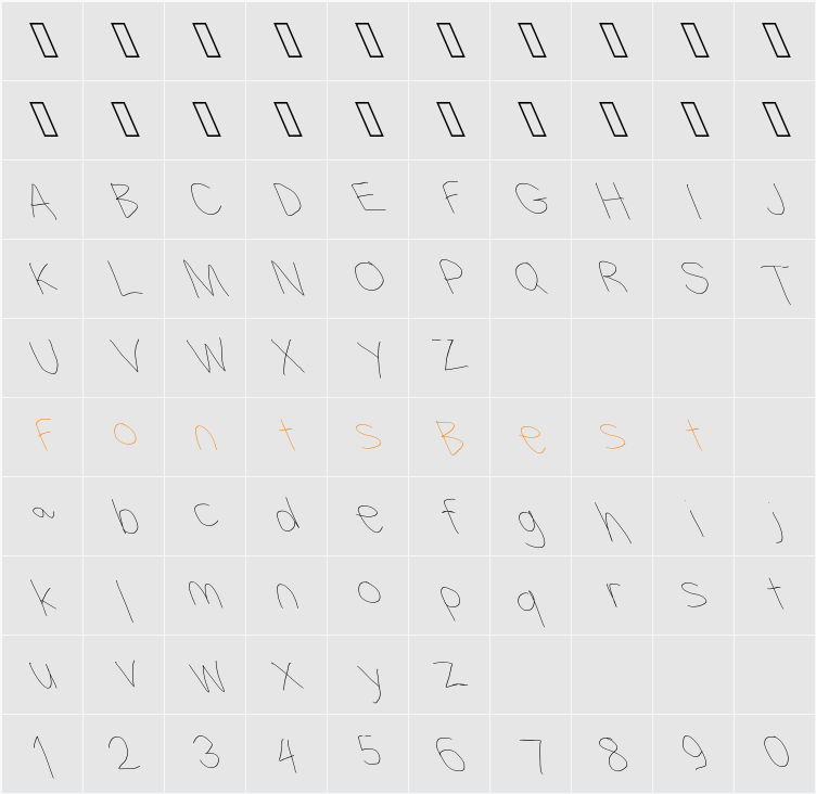 Filament Serie Character Map