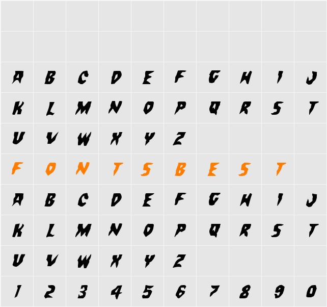 Count Suckula Italic Character Map