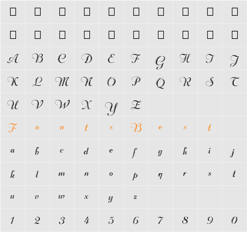 FZ SCRIPT 18  Character Map