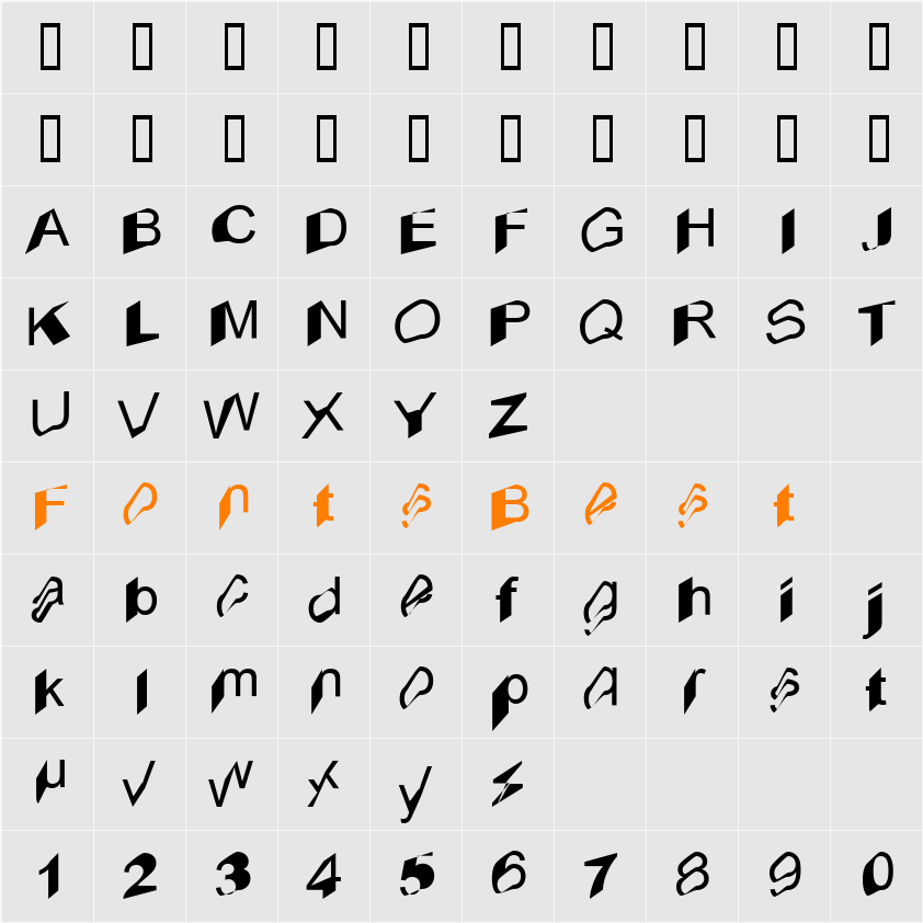 Askew Character Map