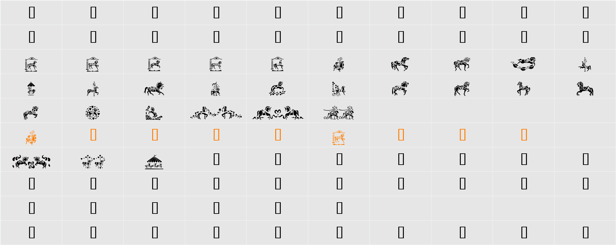 Carousel Horses Character Map