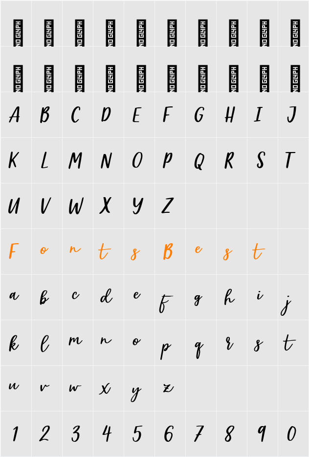 Adventure Alt Oblique Character Map