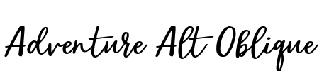 Adventure Alt Oblique Font Image