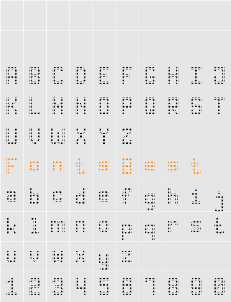 Advanced Dot Digital-7 Character Map