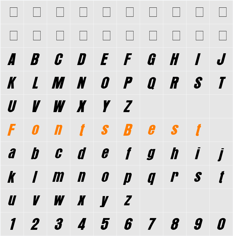 Alrono Character Map