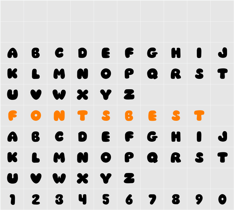 JI Chubby Caps Character Map